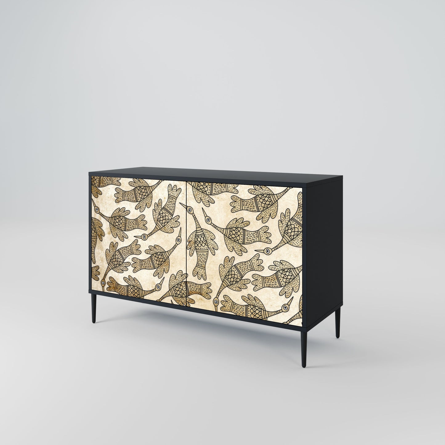 Credenza ALMONDINE SONGBIRD a 2 ante in finitura nera