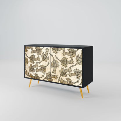 Credenza ALMONDINE SONGBIRD a 2 ante in finitura nera