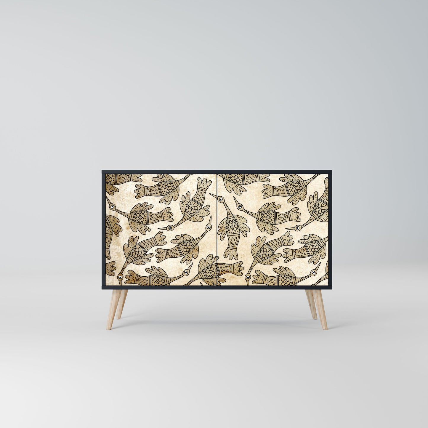Credenza ALMONDINE SONGBIRD a 2 ante in finitura nera