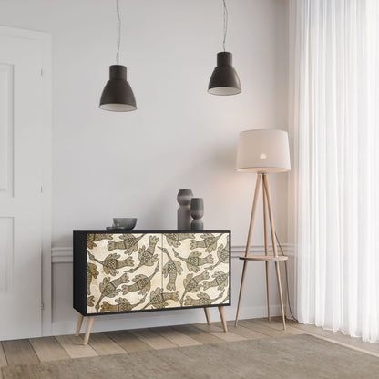 Credenza ALMONDINE SONGBIRD a 2 ante in finitura nera