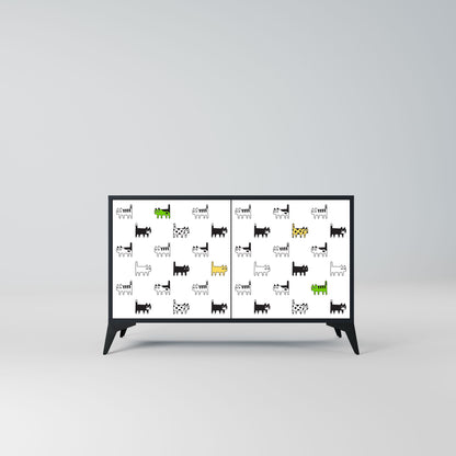 CATS COMPILATION 2-Door Sideboard in Black Finish