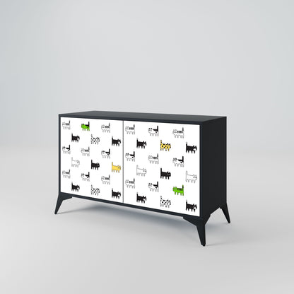 CATS COMPILATION 2-Door Sideboard in Black Finish