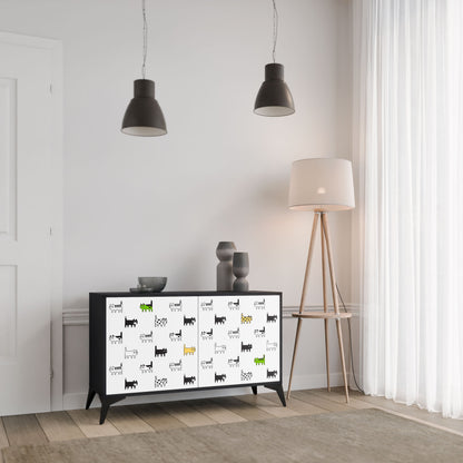 CATS COMPILATION 2-Door Sideboard in Black Finish