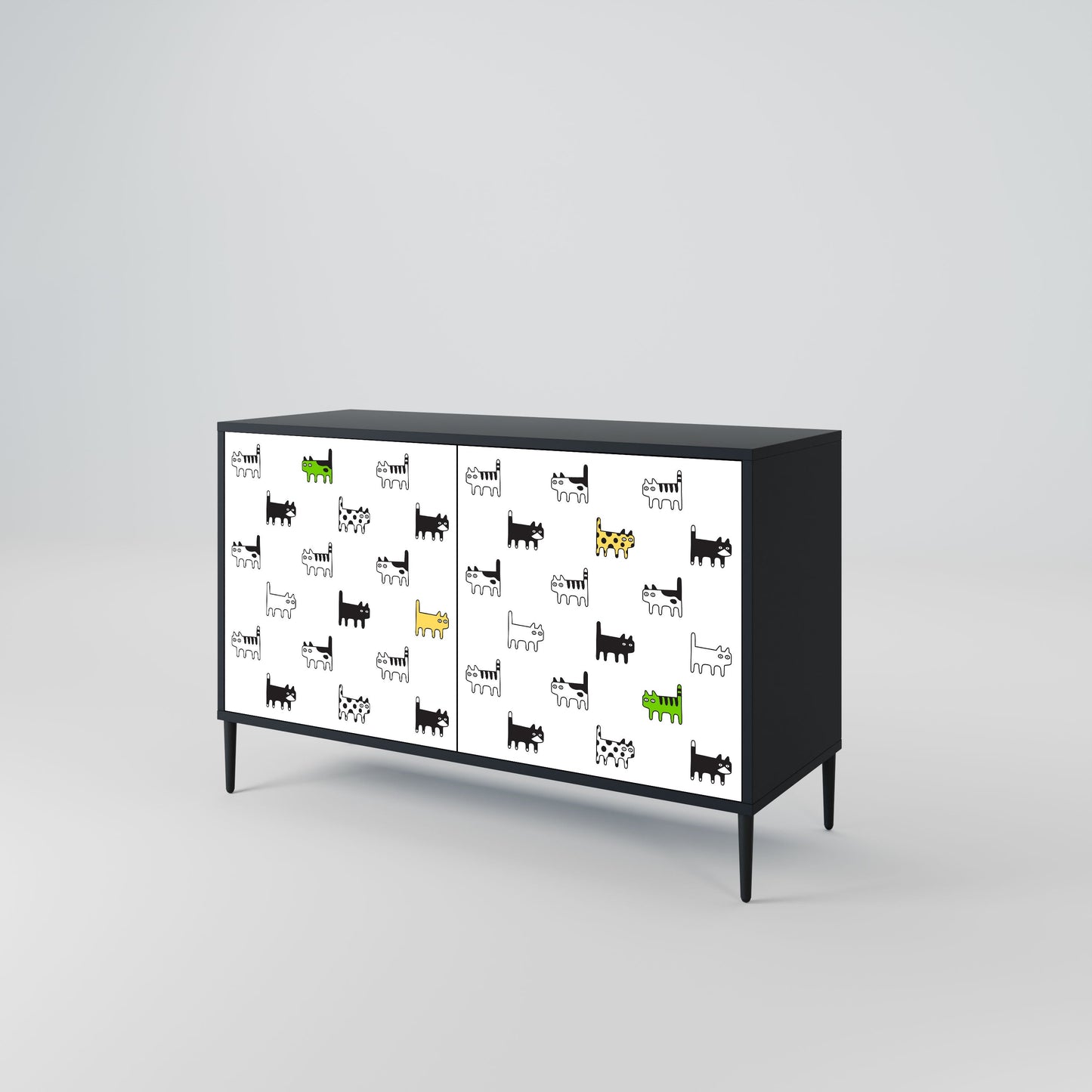 CATS COMPILATION 2-Door Sideboard in Black Finish