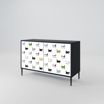 CATS COMPILATION 2-Door Sideboard in Black Finish