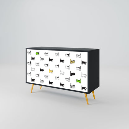 CATS COMPILATION 2-Door Sideboard in Black Finish