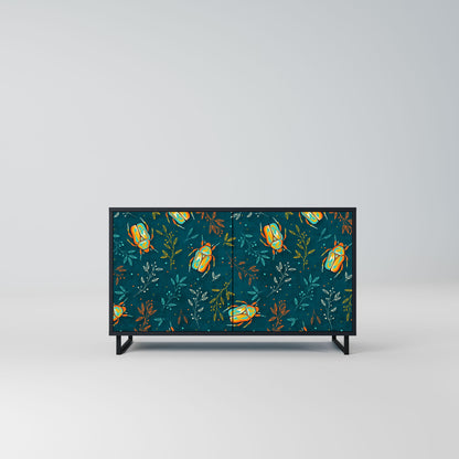 Credenza AUTUMN INSECTS a 2 ante in finitura nera