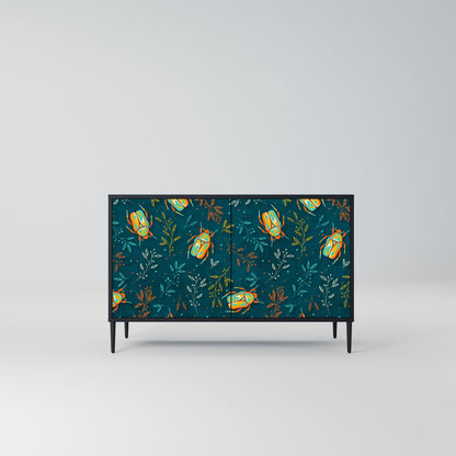 Credenza AUTUMN INSECTS a 2 ante in finitura nera