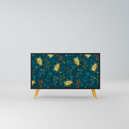 Credenza AUTUMN INSECTS a 2 ante in finitura nera
