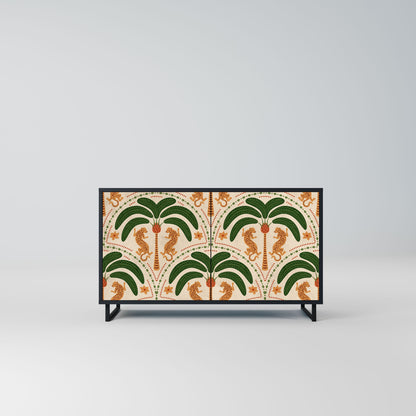 Credenza a 2 ante DANCING PREDATORS in finitura nera