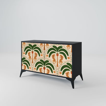Credenza a 2 ante DANCING PREDATORS in finitura nera