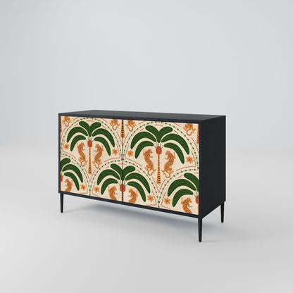 Credenza a 2 ante DANCING PREDATORS in finitura nera