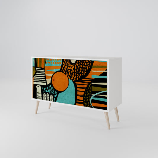 GEODE GLIMMER 2-Door Sideboard in White Finish