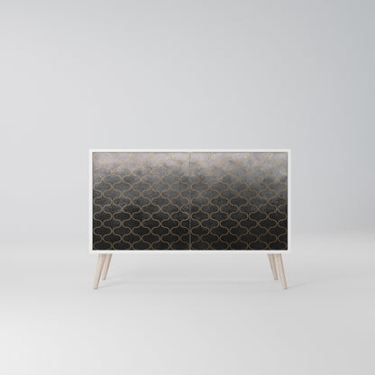 TESSELATED GRAYISH 2-Door Sideboard in White Finish
