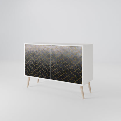 TESSELATED GRAYISH 2-Door Sideboard in White Finish