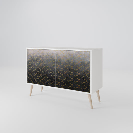 TESSELATED GRAYISH 2-Door Sideboard in White Finish