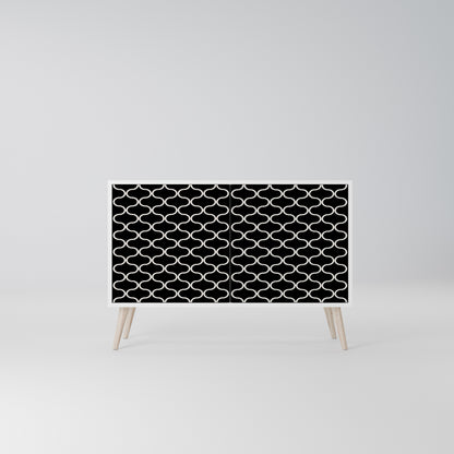 TESSELATED BLACKNESS 2-Door Sideboard in White Finish