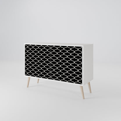TESSELATED BLACKNESS 2-Door Sideboard in White Finish