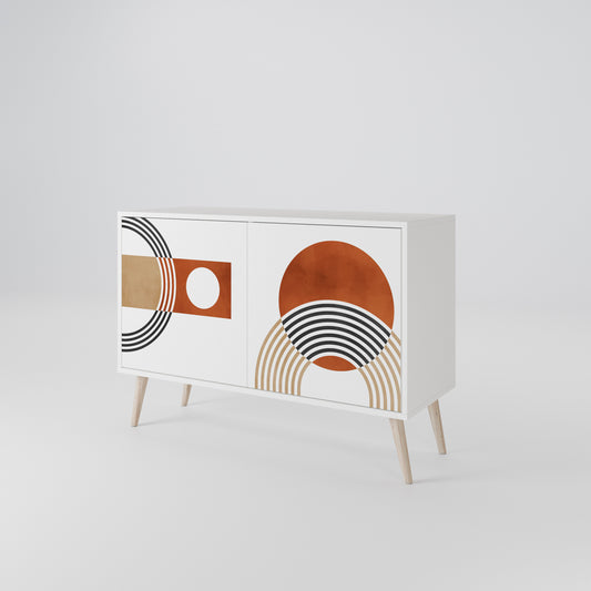 CIRCLE RHYTM 2-Door Sideboard in White Finish