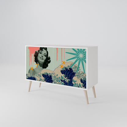 KANAGAWA BEAUTY 2-Door Sideboard in White Finish