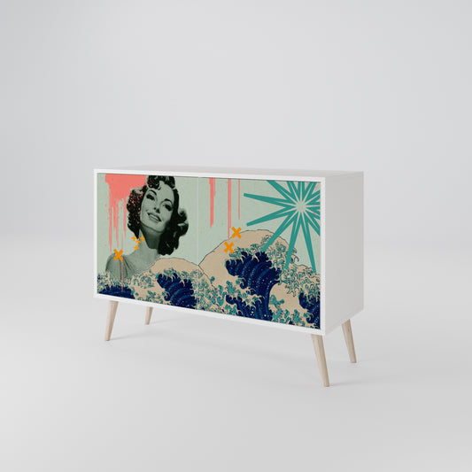 KANAGAWA BEAUTY 2-Door Sideboard in White Finish