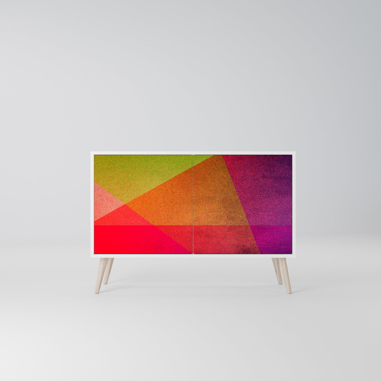 VIVID GEOMETRY 2-Door Sideboard in White Finish