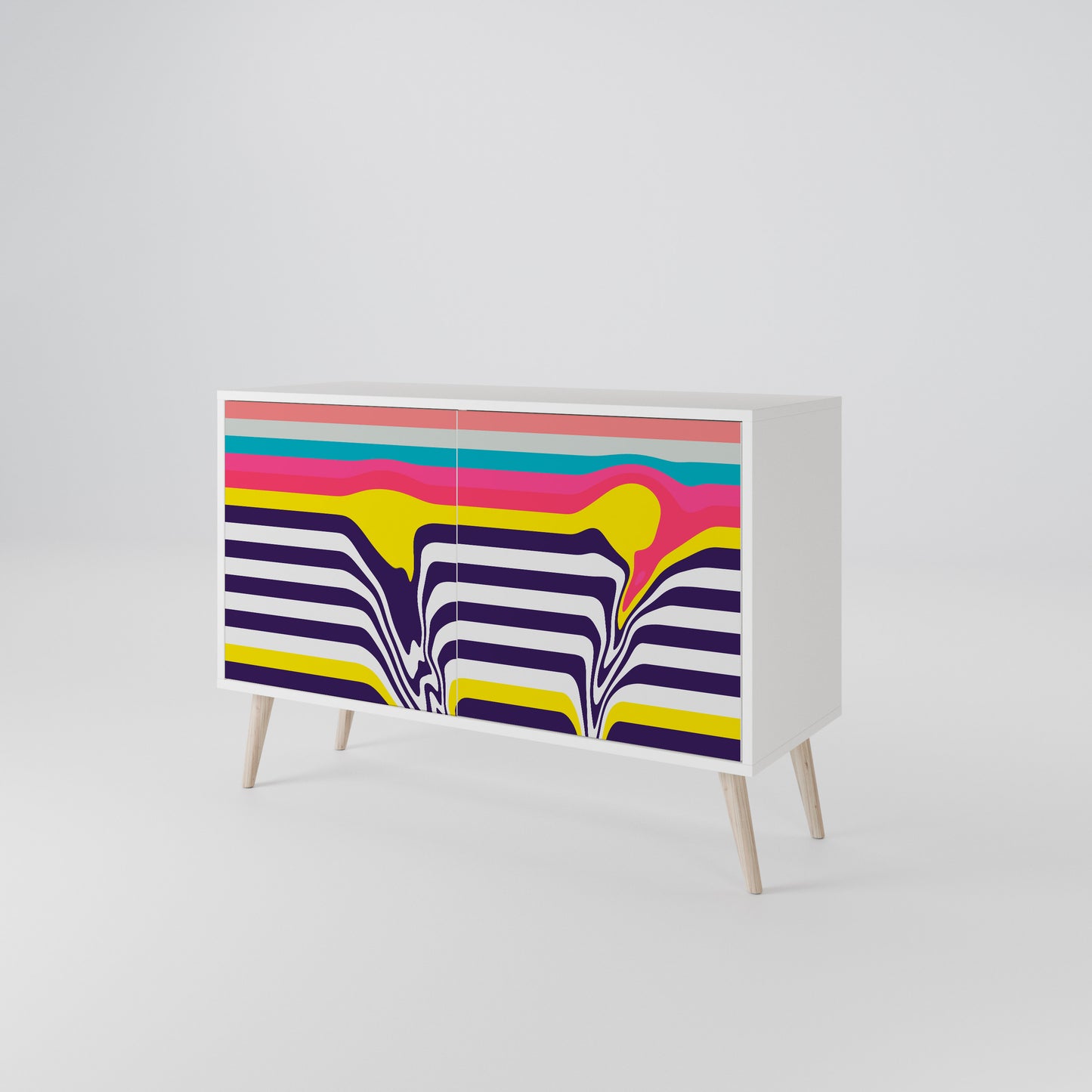 TONE COLLAPSE 2-Door Sideboard in White Finish