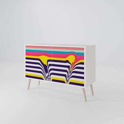 TONE COLLAPSE 2-Door Sideboard in White Finish