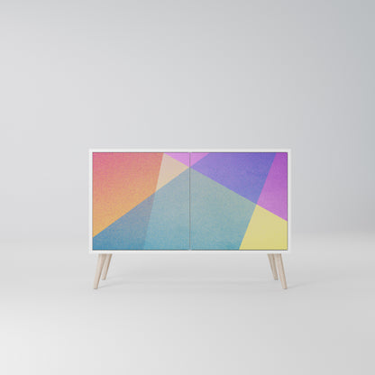 BRIGHT GEOMETRY 2-Door Sideboard in White Finish