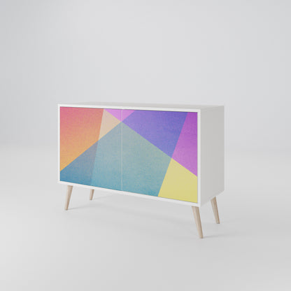BRIGHT GEOMETRY 2-Door Sideboard in White Finish