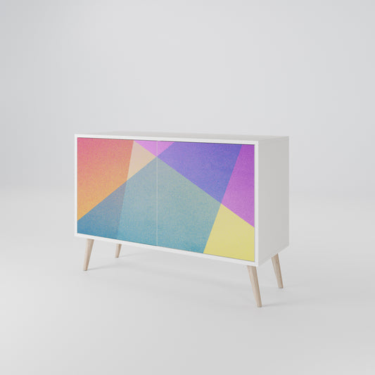 BRIGHT GEOMETRY 2-Door Sideboard in White Finish