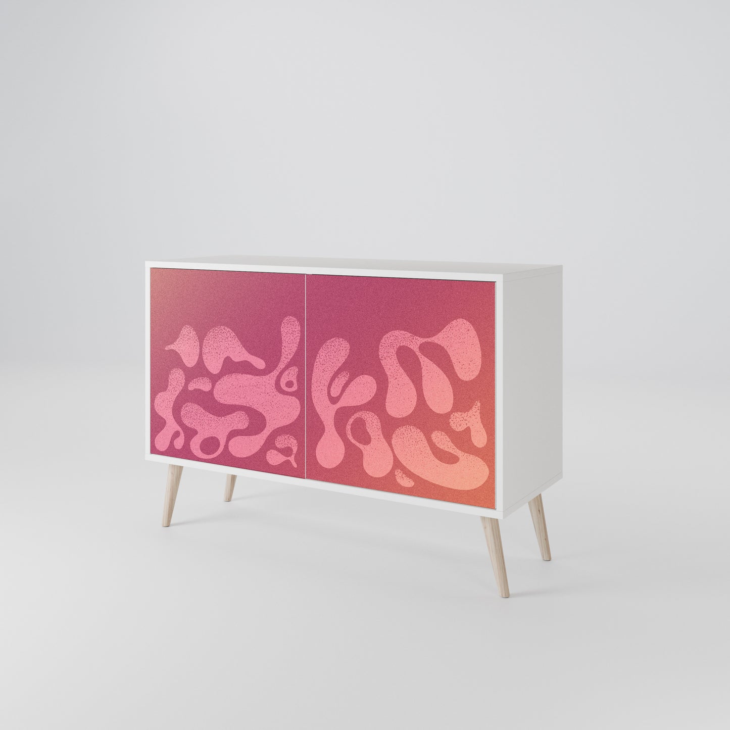IRREGULAR PINK 2-Door Sideboard in White Finish