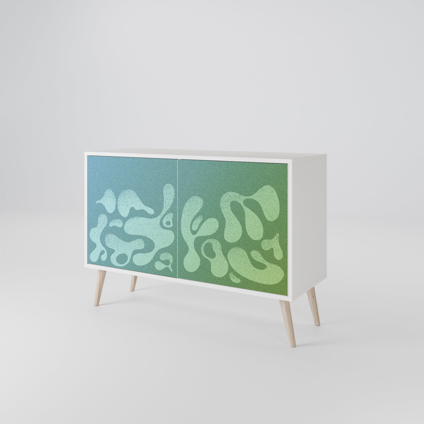 IRREGULAR BLUE 2-Door Sideboard in White Finish