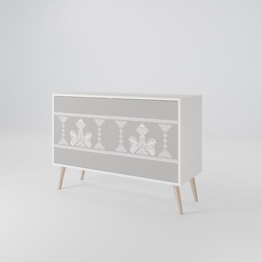 THAI GRAY 2-Door Sideboard in White Finish