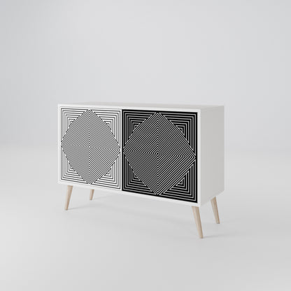 POLYGON ILLUSION Madia a 2 Ante in Finitura Bianca