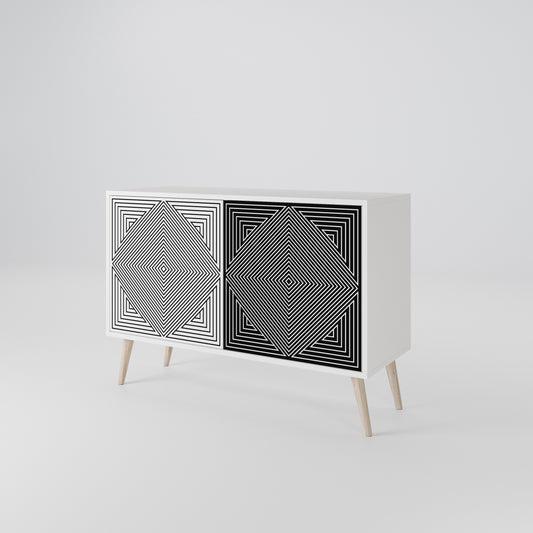 POLYGON ILLUSION 2-Door Sideboard in White Finish