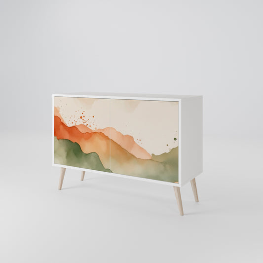 WATERCOLOUR PEAKS Madia a 2 Ante in Finitura Bianca