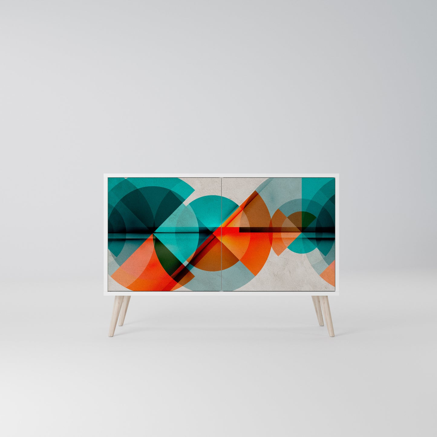 CIRCULAR RHAPSODY 2-Door Sideboard in White Finish