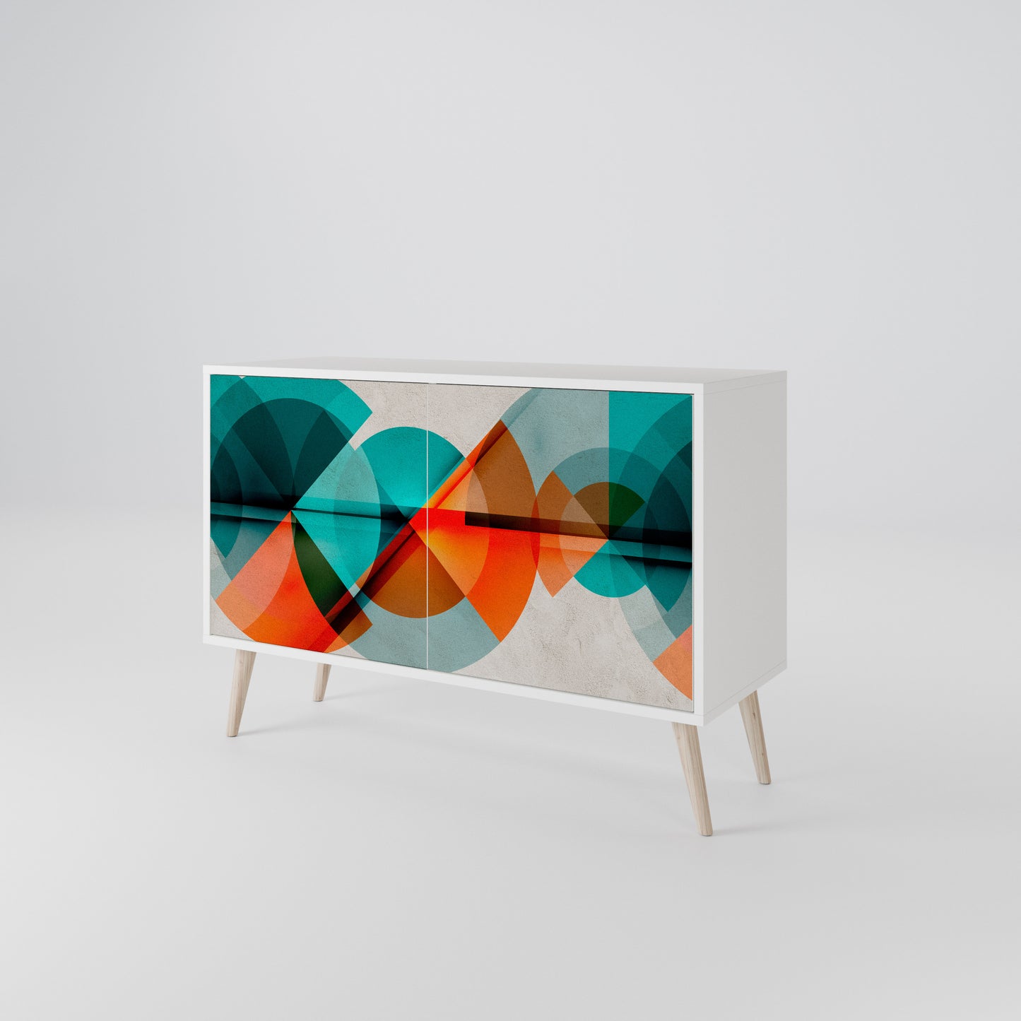 CIRCULAR RHAPSODY 2-Door Sideboard in White Finish