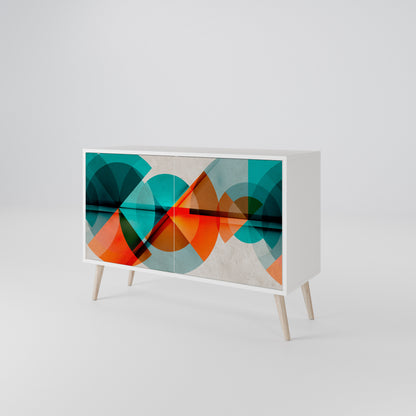 CIRCULAR RHAPSODY 2-Door Sideboard in White Finish