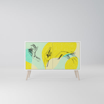 BODY LANGUAGE Madia a 2 Ante in Finitura Bianca