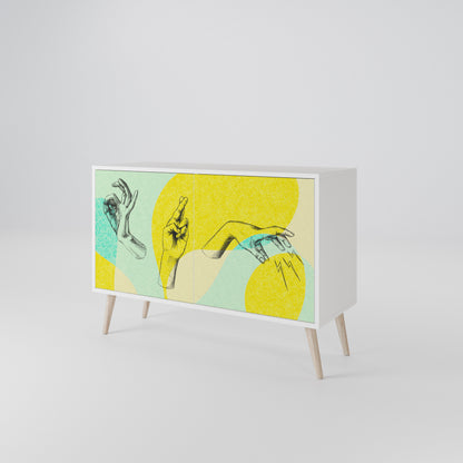 BODY LANGUAGE Madia a 2 Ante in Finitura Bianca