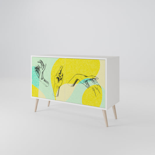 BODY LANGUAGE Madia a 2 Ante in Finitura Bianca