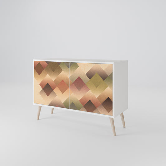 GEOMETRIC FUSION Madia a 2 Ante in Finitura Bianca