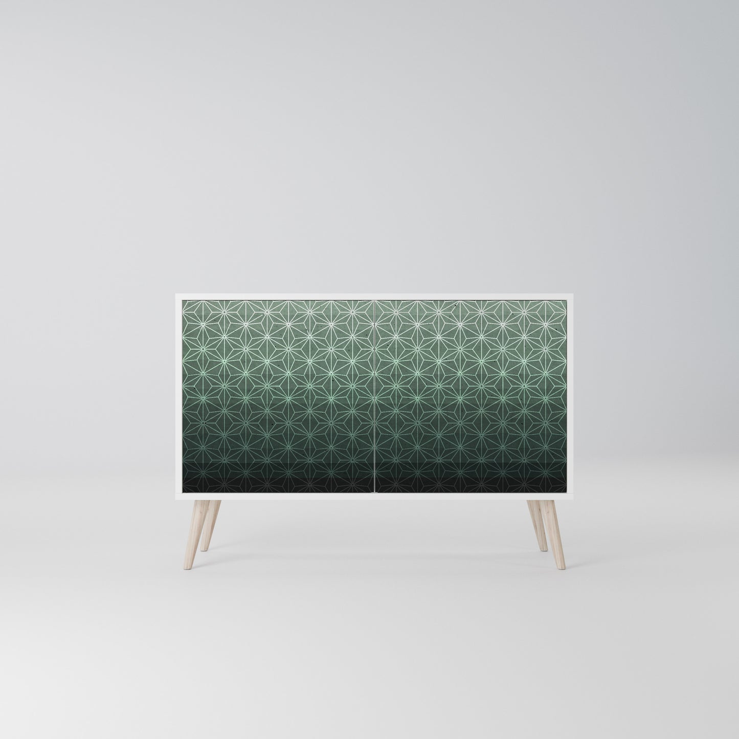 ORNAMENTAL GLIMMER Madia a 2 Ante in Finitura Bianca