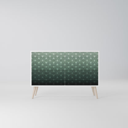 ORNAMENTAL GLIMMER Madia a 2 Ante in Finitura Bianca