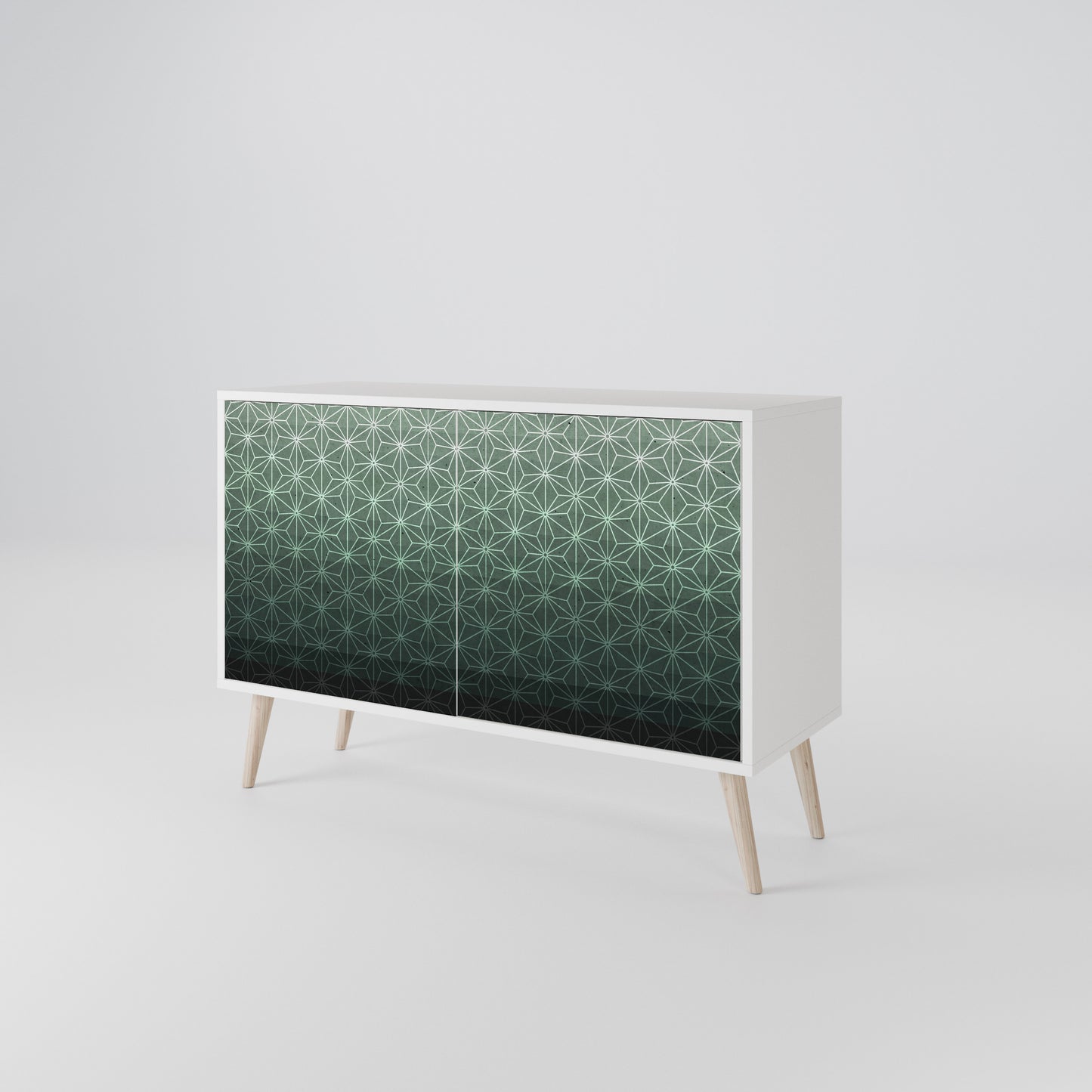 ORNAMENTAL GLIMMER Madia a 2 Ante in Finitura Bianca