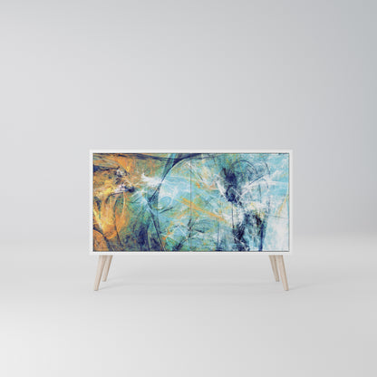 ABSTRACT THOUGHTS Madia a 2 Ante in Finitura Bianca