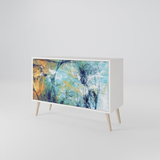 ABSTRACT THOUGHTS Madia a 2 Ante in Finitura Bianca