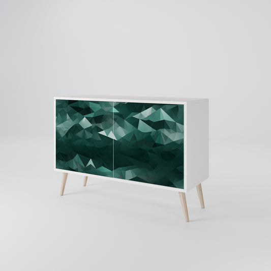 POLYGONAL FLOATING Madia a 2 Ante in Finitura Bianca